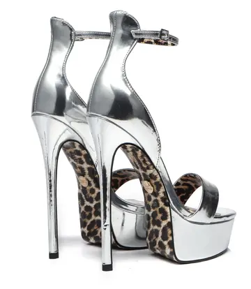 Giaro Giaro KIMMIE LIQUID SILVER PLATFORM PUMPS