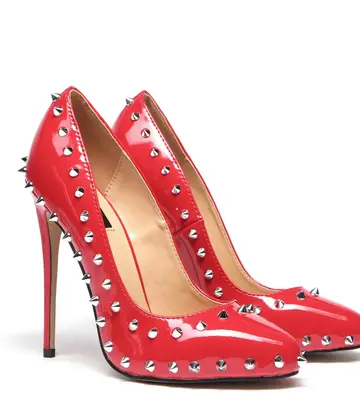 Giaro Giaro  BLARE RED SHINY | studded pumps