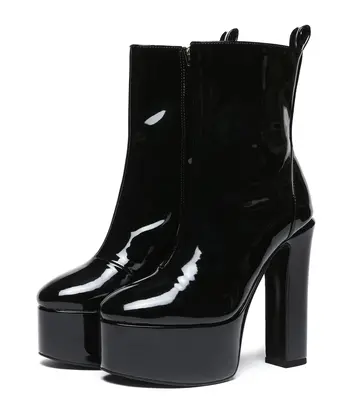 Giaro Giaro BAMARA BLACK SHINY | 14cm platform ankle boots