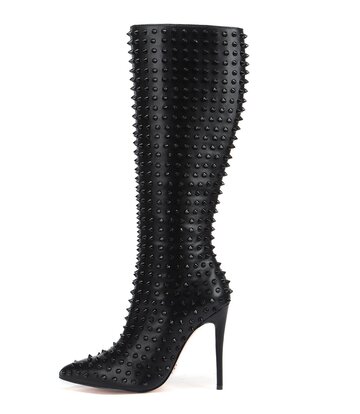 Giaro TRIBECA BLACK KNEE BOOTS WITH BLACK STUDS