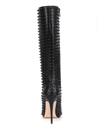 Giaro TRIBECA BLACK KNEE BOOTS WITH BLACK STUDS