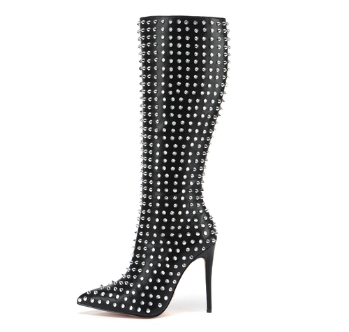 Giaro TRIBECA SCHWARZE KNIESTIEFEL MIT SILBERE NIETEN