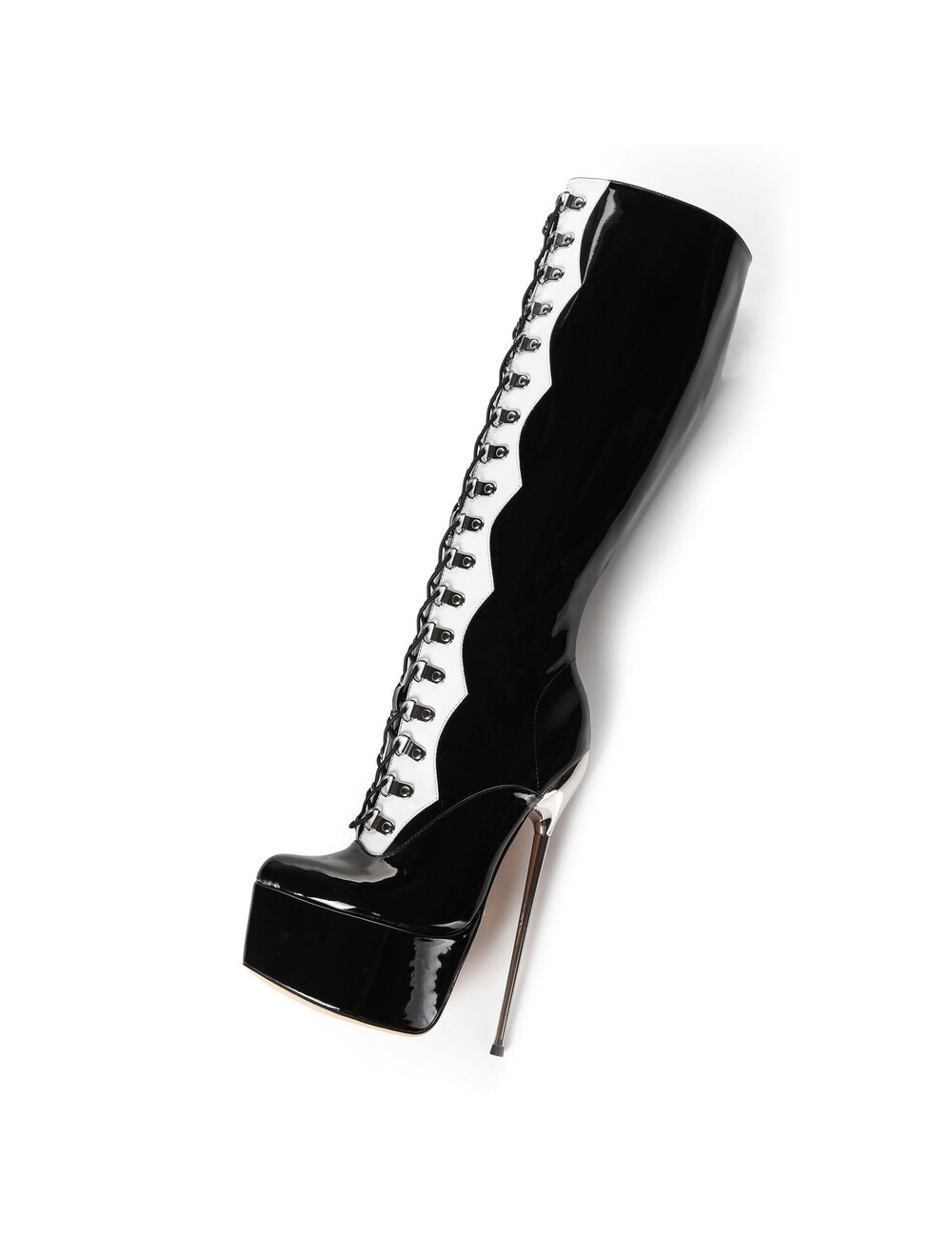 SLICK Giaro SLICK FASCINATE BLACK WHITE | lace-up platform boots