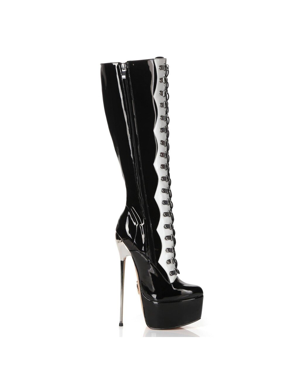 SLICK Giaro SLICK FASCINATE BLACK WHITE | lace-up platform boots