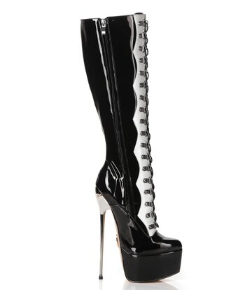 Giaro SLICK FASCINATE BLACK WHITE | lace-up platform boots