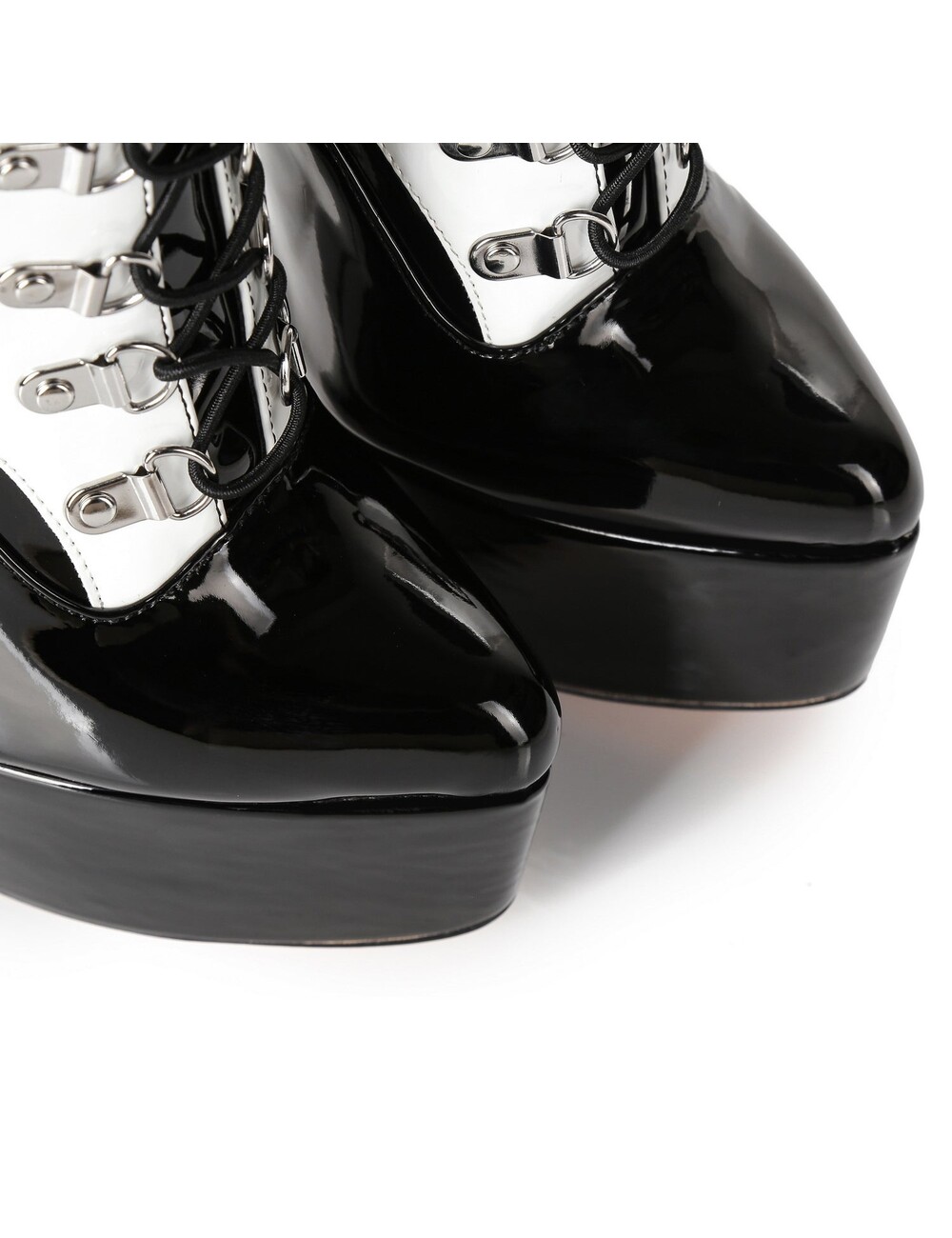 SLICK Giaro SLICK FASCINATE BLACK WHITE | lace-up platform boots