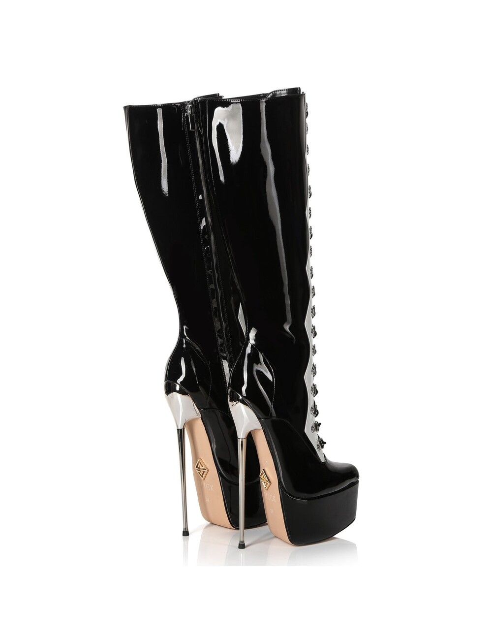 Giaro SLICK FASCINATE BLACK WHITE | lace-up platform boots