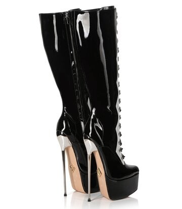 SLICK Giaro SLICK FASCINATE BLACK WHITE | lace-up platform boots