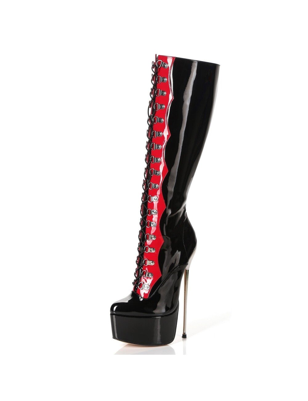 SLICK Giaro SLICK FASCINATE BLACK RED | lace-up platform boots