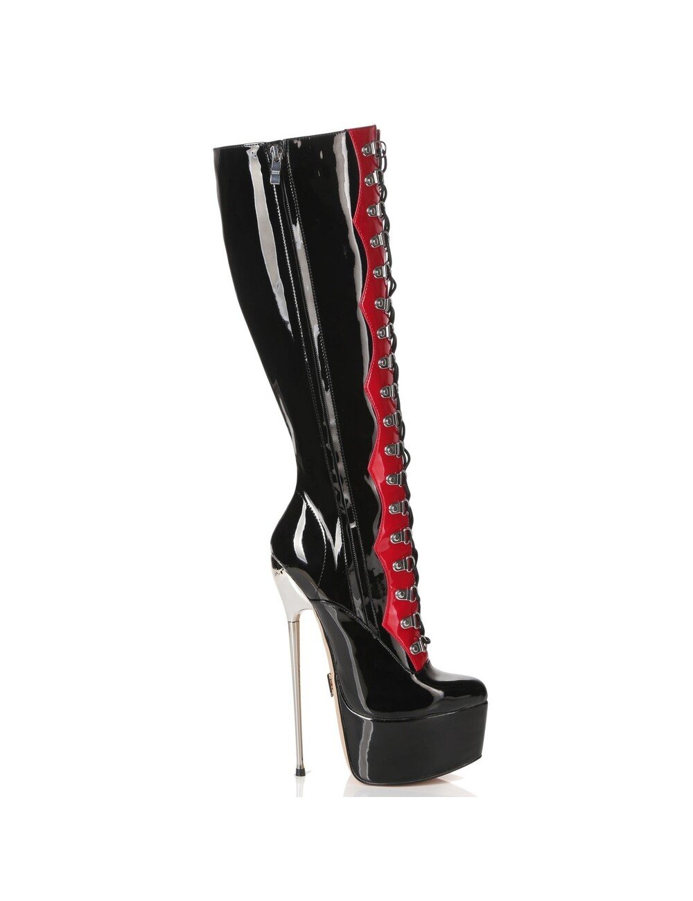 SLICK Giaro SLICK FASCINATE BLACK RED | lace-up platform boots
