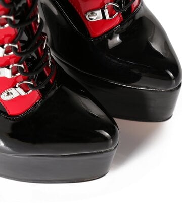 SLICK Giaro SLICK FASCINATE BLACK RED | lace-up platform boots