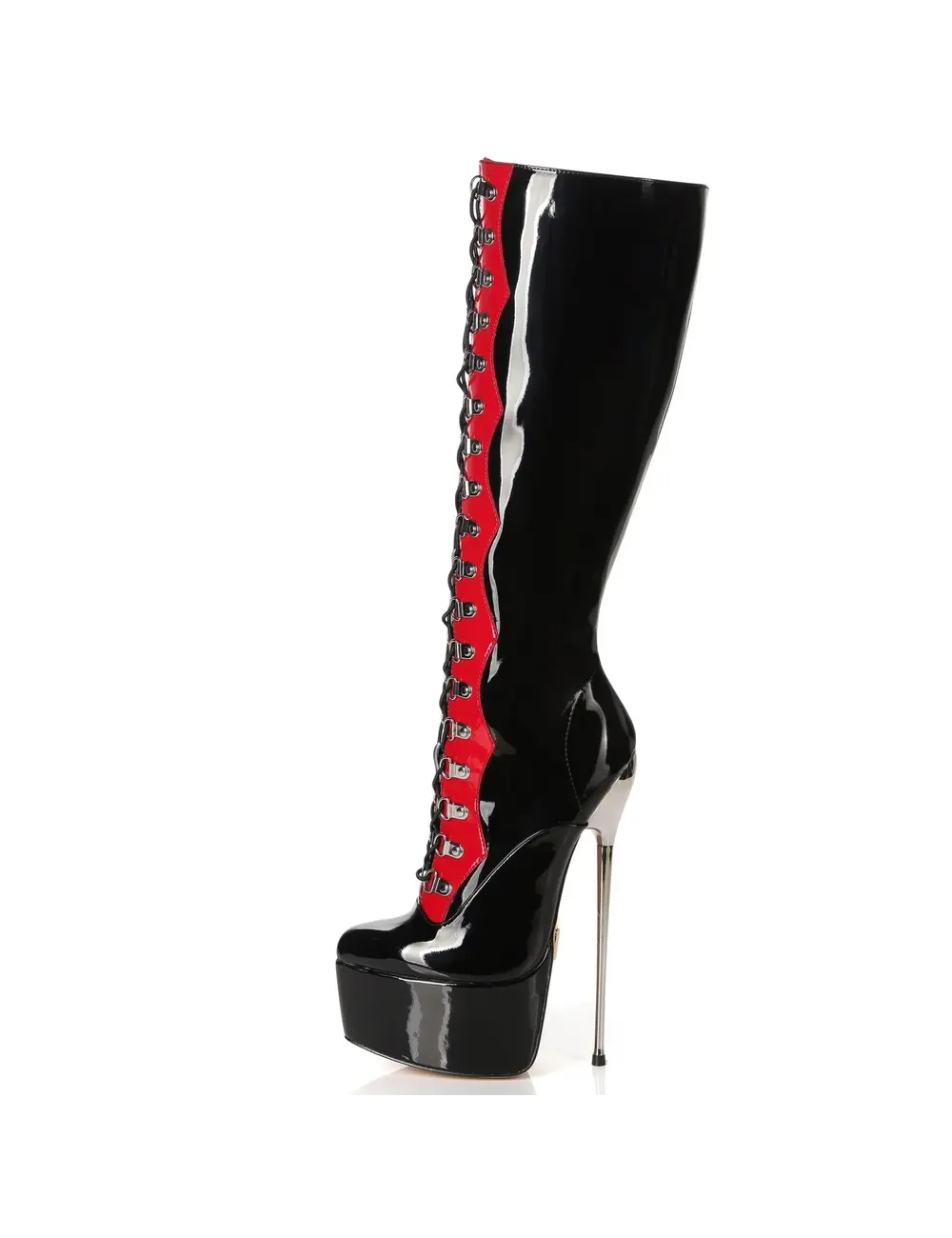 Giaro SLICK FASCINATE SCHWARZ ROT | Plateaustiefel mit Schnürung