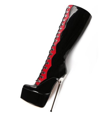Giaro SLICK FASCINATE SCHWARZ ROT | Plateaustiefel mit Schnürung