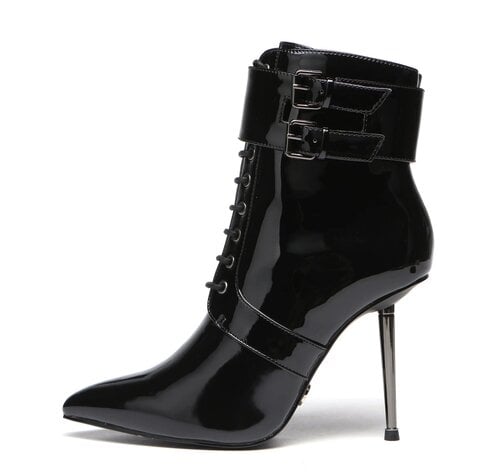 Giaro LESSORA BLACK SHINY ANKLE BOOTS