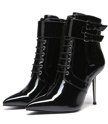 Giaro LESSORA BLACK SHINY ANKLE BOOTS