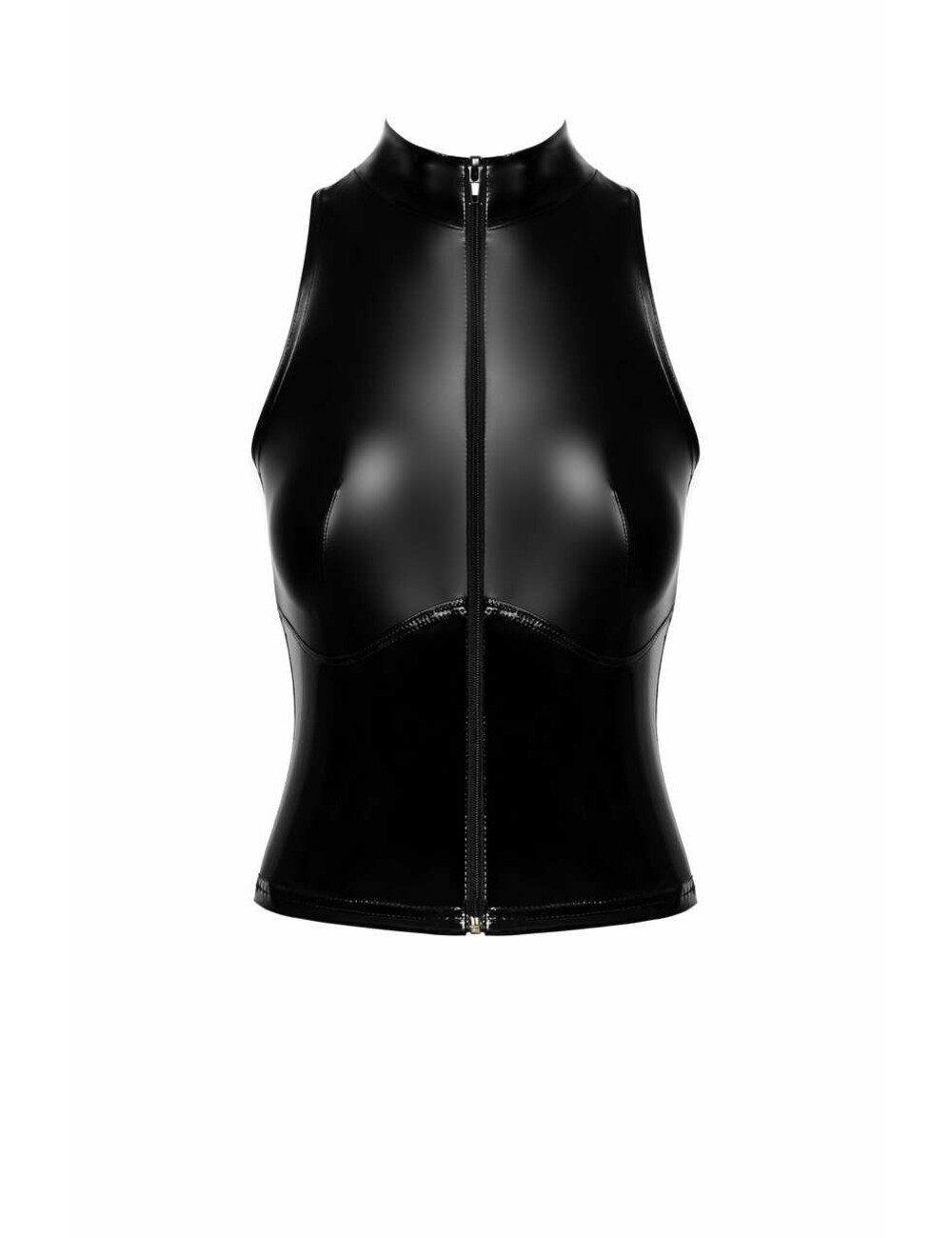 Noir Handmade Noir Handmade Glamouröses Wetlook-Top mit Vinyl-Korsett F324