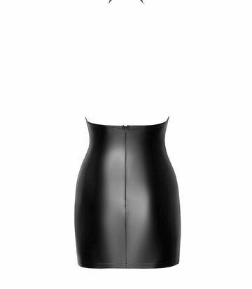 Noir Handmade Noir Handmade Eros Mini-Neckholderkleid aus beflocktem Mesh und Wetlook F311