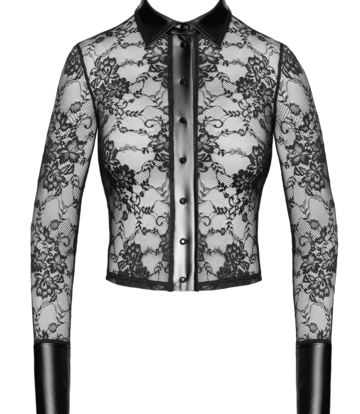 Noir Handmade Noir Handmade Noirelle Spitzenhemd mit Knopfleiste F377