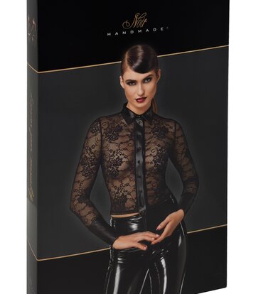 Noir Handmade Noir Handmade Noirelle Spitzenhemd mit Knopfleiste F377