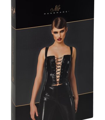 Noir Handmade Noir Handmade Dominae Frontbind PVC-Korsettoberteil F379