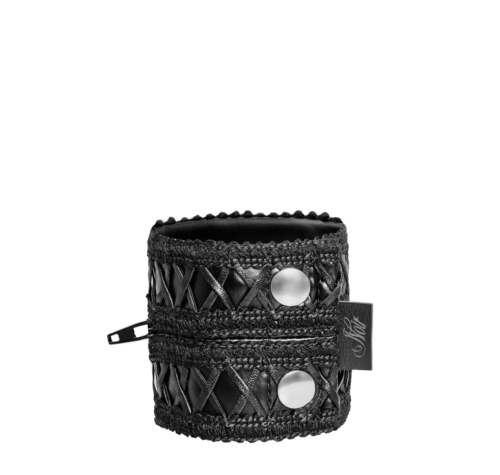 Noir Handmade Wrist wallet with hidden zipper F326