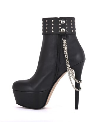 Sanctum Shoes Hohe italienische Stiefeletten mit Plateauabsatz aus echtem Leder