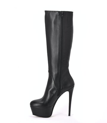 Sanctum Shoes High Italian knee boots ISIS with platform heels in real leather