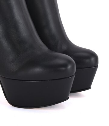 Sanctum Shoes High Italian knee boots ISIS with platform heels in real leather