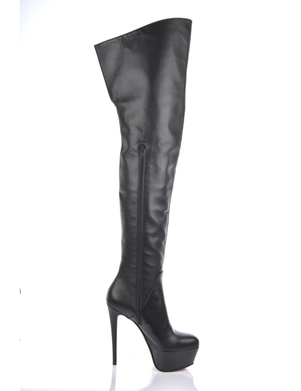 Sanctum Shoes High Italian thigh boots ISIS with platform heels in real leather