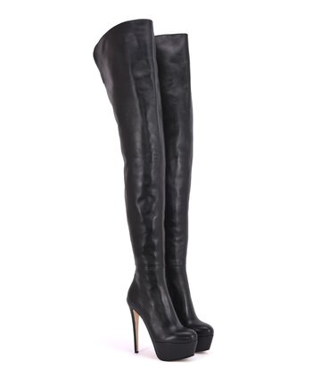 Sanctum Shoes Hohe italienische Schrittstiefel ISIS mit Plateauabsatz aus echtem Leder