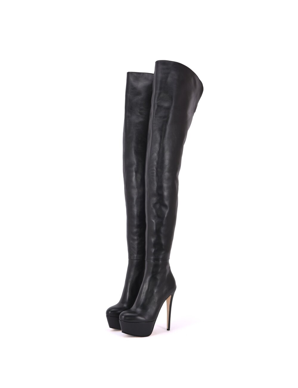 Sanctum Shoes Hohe italienische Schrittstiefel ISIS mit Plateauabsatz aus echtem Leder