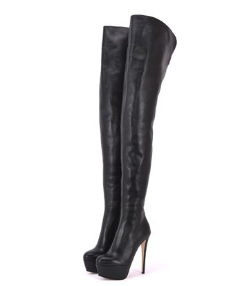 Sanctum Shoes High Italian crotch boots ISIS with platform heels in real leather
