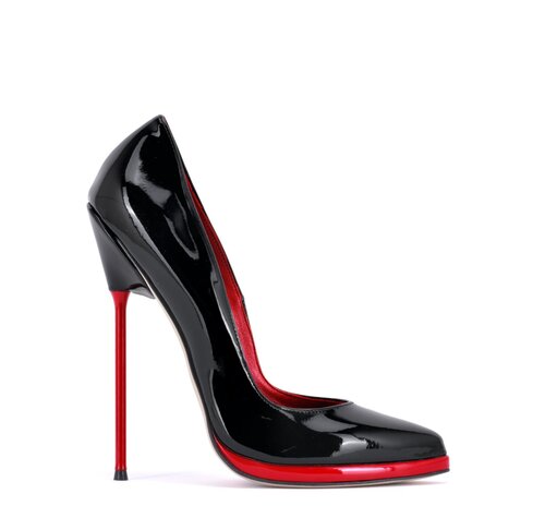 Sanctum Shoes PHOEBE - EXTREME BLACK RED SHINY PUMPS
