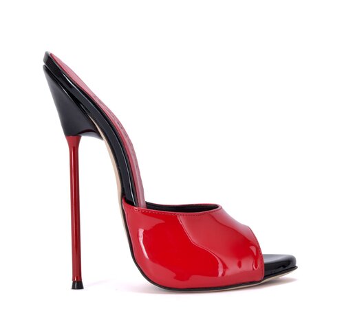 Sanctum Shoes MAIA - EXTREME RED SHINY MULES