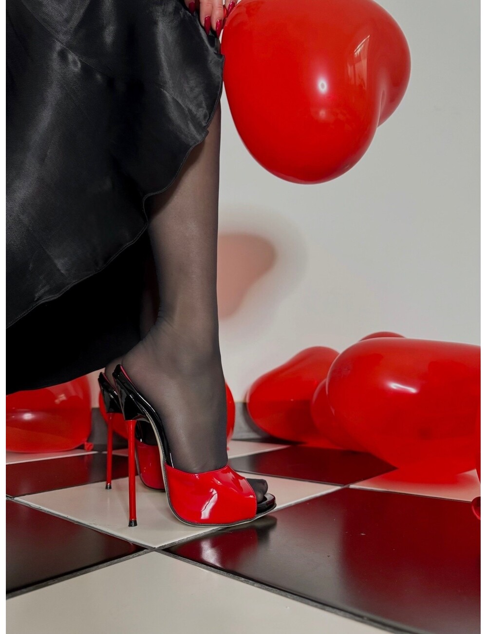 Sanctum Shoes Extreme high Italian mules MAIA with metal needle heels