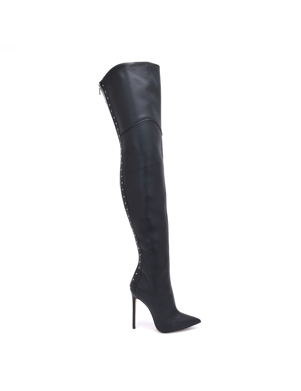 Sanctum Shoes Sanctum MANOUK THIGH BOOTS BLACK NAPPA with STUDS and made with CALFSKIN