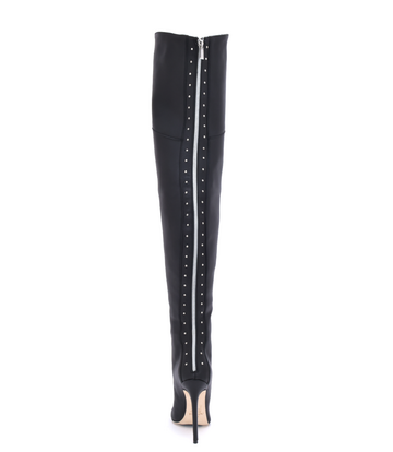 Sanctum Shoes Sanctum MANOUK THIGH BOOTS BLACK NAPPA with STUDS and made with CALFSKIN