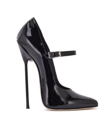 Sanctum Shoes Italian pumps TAMARA BLACK SHINY STRAP PUMPS