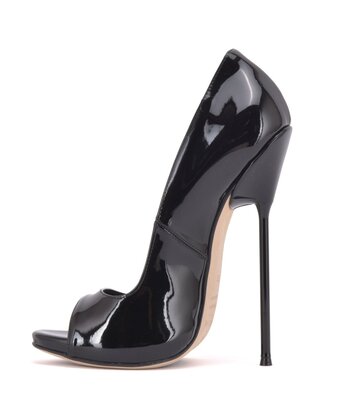 Sanctum Shoes Sanctum Pumps CLAUDINE SCHWARZE GLÄNZENDE PUMPS MIT OFFENER ZEHE