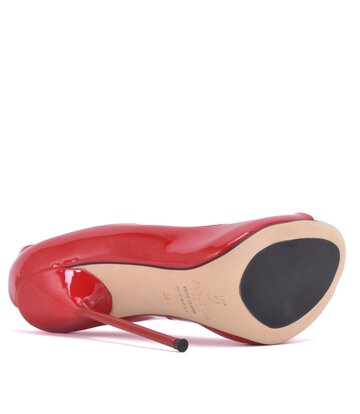 Sanctum Shoes Sanctum pumps CLAUDINE RED SHINY OPEN TOE PUMPS