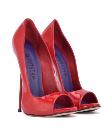 Sanctum Shoes Sanctum pumps CLAUDINE RED SHINY OPEN TOE PUMPS