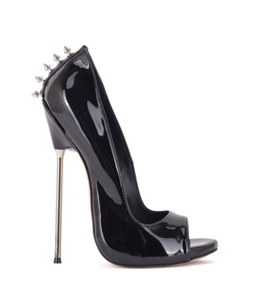 Sanctum Shoes Sanctum Shoes CLAUDINE SPIKE SCHWARZ GLÄNZENDE PUMPS MIT OFFENER ZEHE