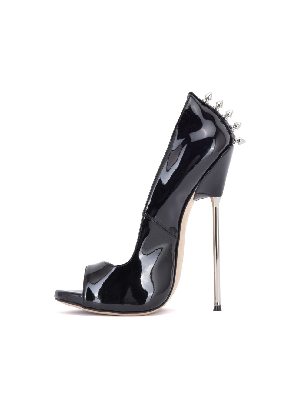 Sanctum Shoes Sanctum Shoes CLAUDINE SPIKE SCHWARZ GLÄNZENDE PUMPS MIT OFFENER ZEHE