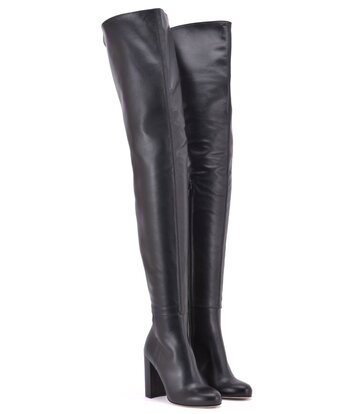 Sanctum Shoes High Italian crotch boots BROOKLYN with 10cm chunky heels in genuine leather