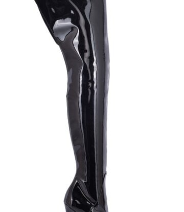 Sanctum Shoes Synthetic Leather GIGI Oberschenkelhohe Stiefel mit Stilettoabsatz aus italienischem Glanzleder