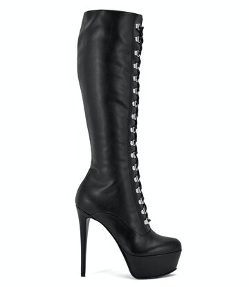 Sanctum Shoes Synthetic Leather Sanctum Shoes NINA LACE UP PLATFORM BOOTS SYNTHETIC BLACK MATTE