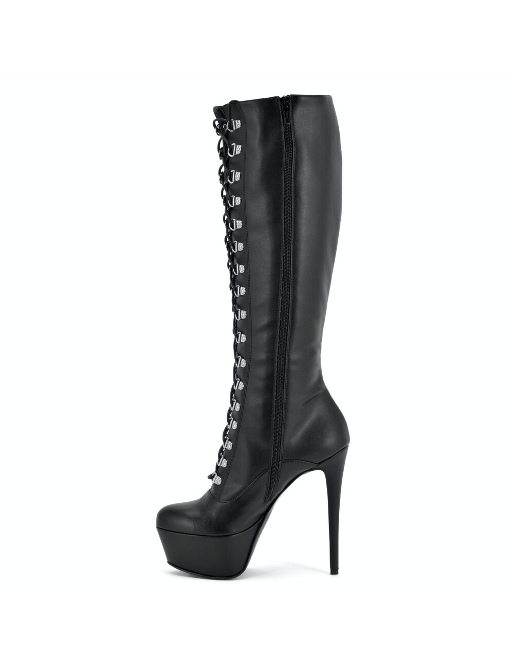Sanctum Shoes Synthetic Leather Sanctum Shoes NINA LACE UP PLATFORM BOOTS SYNTHETIC BLACK MATTE