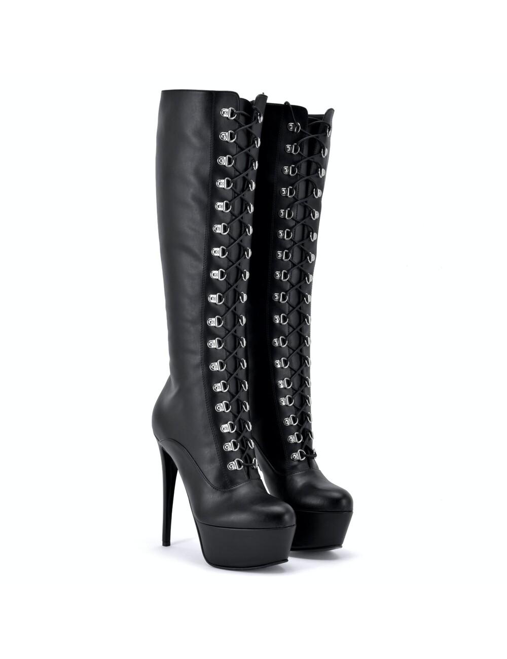 Sanctum Shoes Synthetic Leather Sanctum Shoes NINA LACE UP PLATFORM BOOTS SYNTHETIC BLACK MATTE