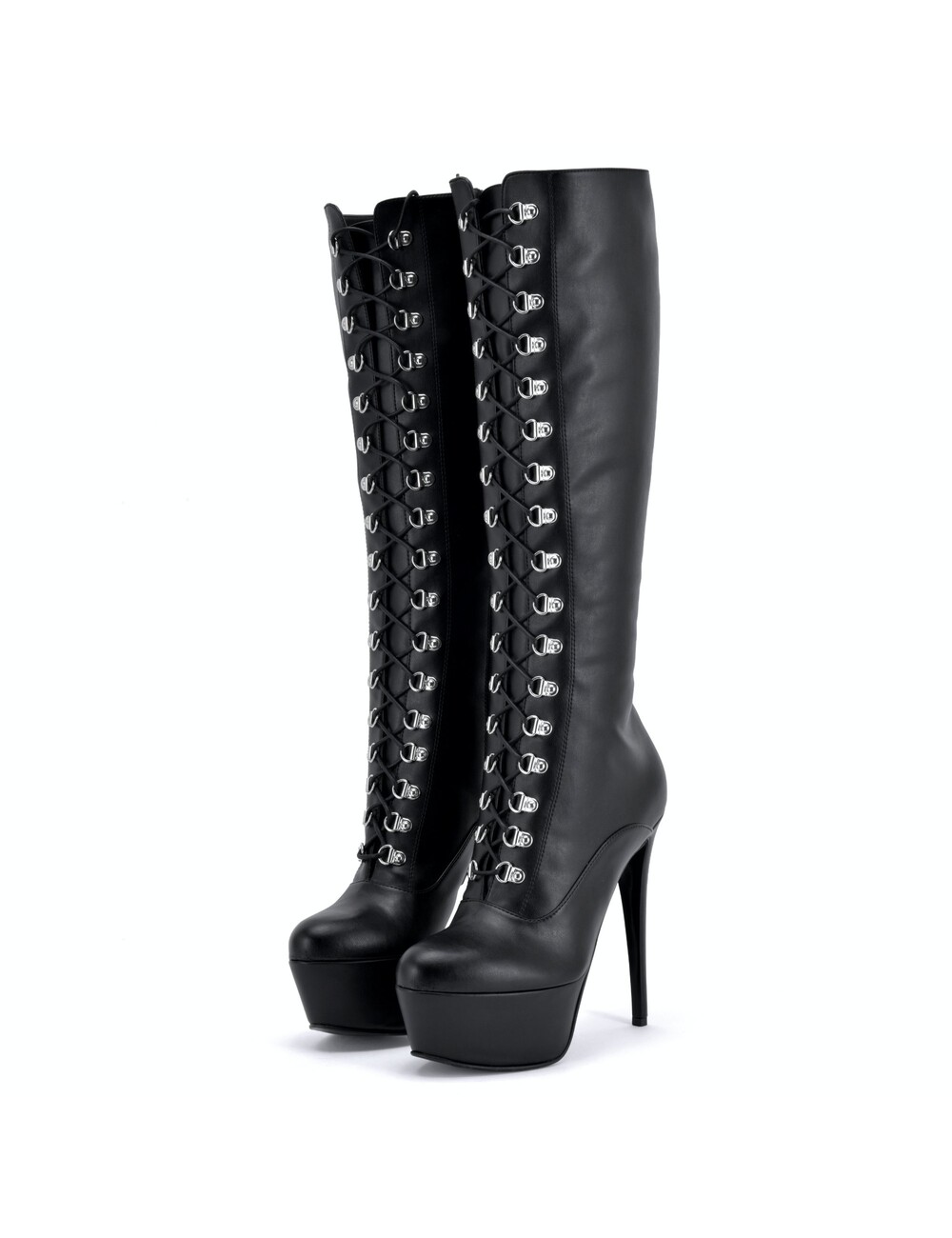 Sanctum Shoes Synthetic Leather Sanctum Shoes NINA LACE UP PLATFORM BOOTS SYNTHETIC BLACK MATTE