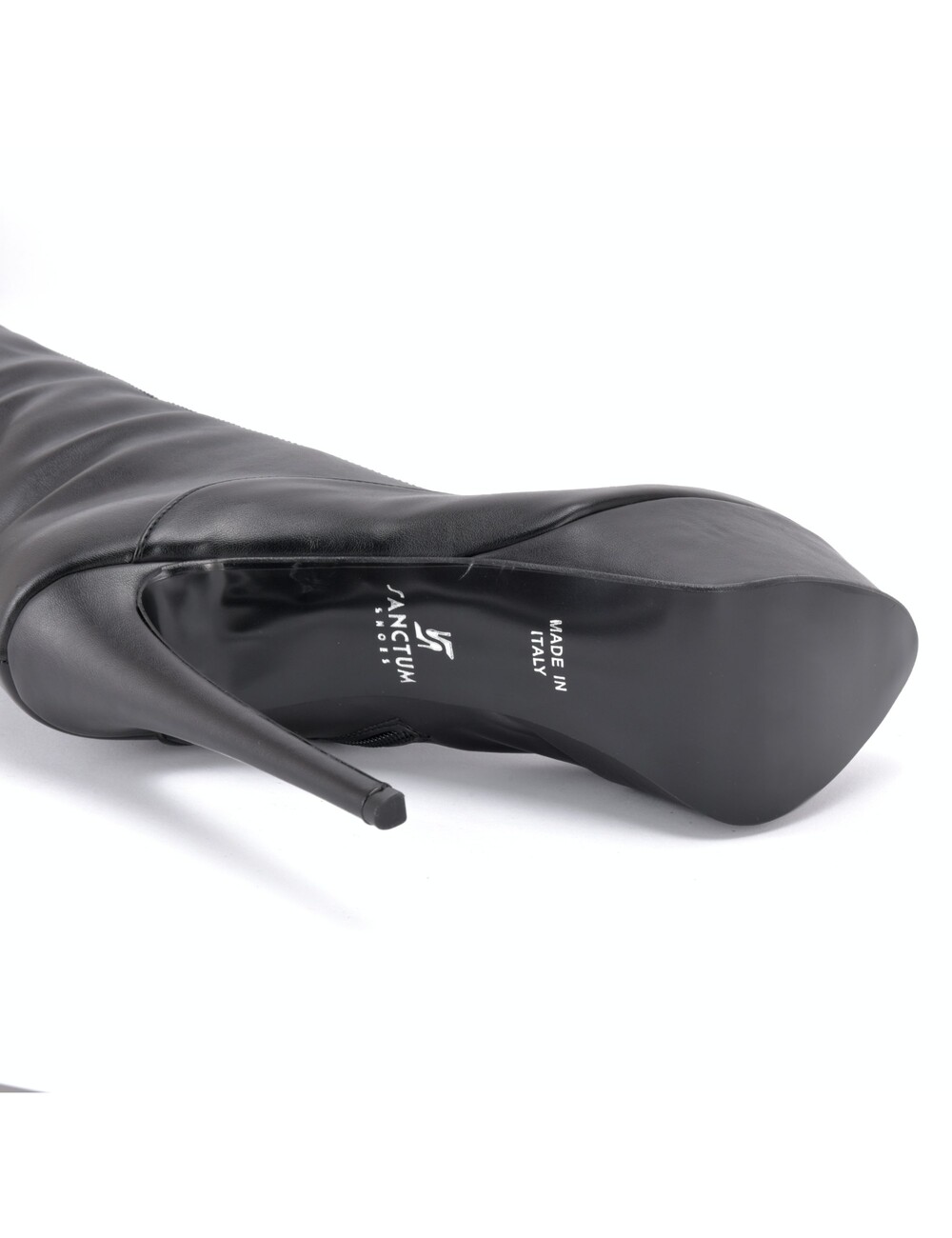 Sanctum Shoes Synthetic Leather Sanctum Shoes NIGELLA BLACK MATTE LACE UP SYNTHETIC THIGH BOOTS